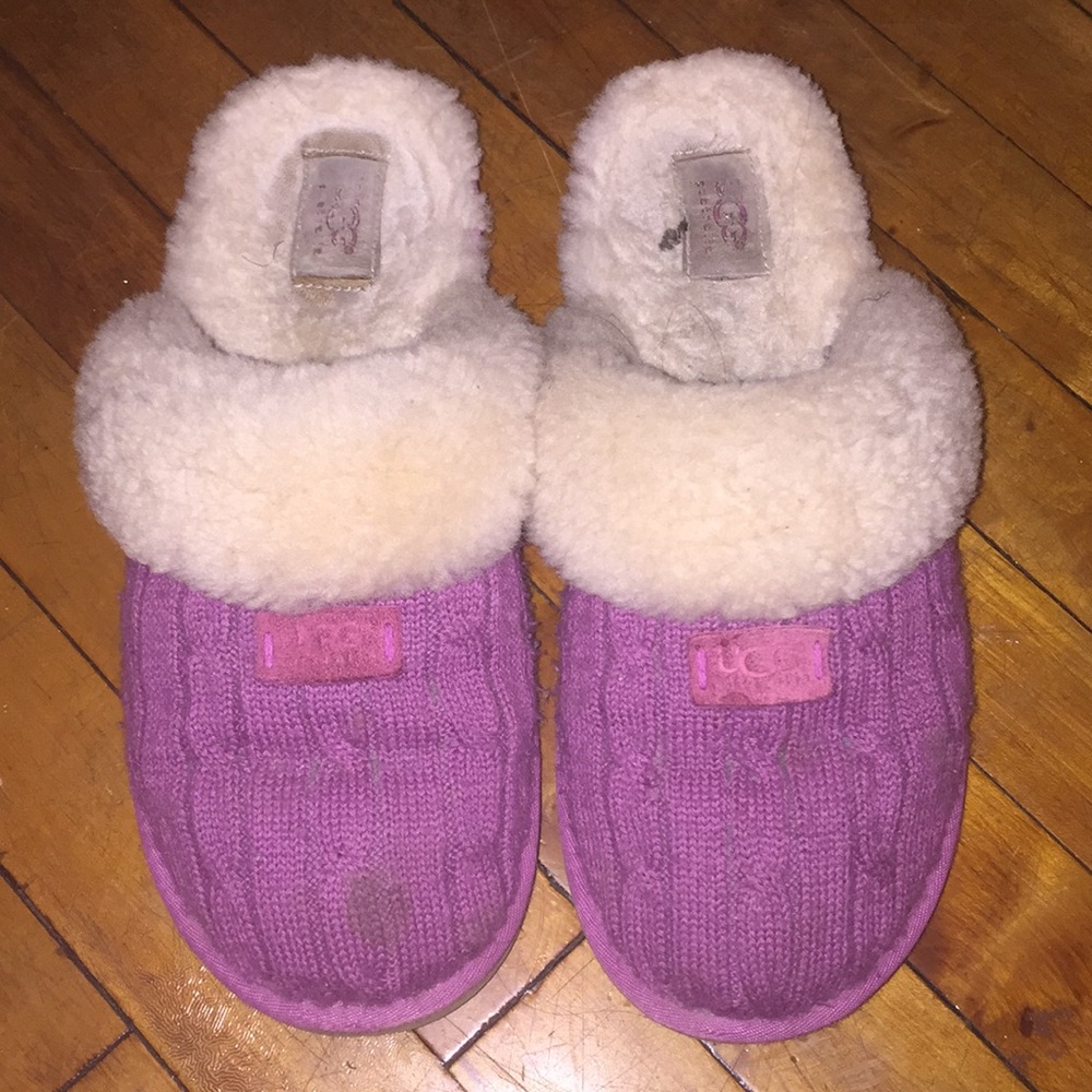 Pink Knit Sweater UGG Shearling Slippers